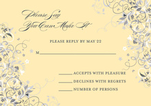 Floral Corners Yellow RSVP Cards