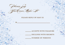 Floral Corners Chocolate-Blue RSVP Cards