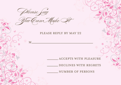 Floral Corners Blue RSVP Cards