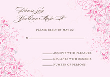 Floral Corners Chocolate-Pink RSVP Cards