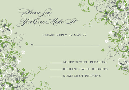 Floral Corners Green Bridal Invitations