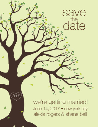 Autumn Tree Of Love Save The Date Invitations