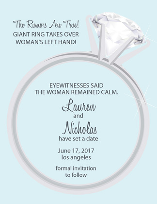 Solitaire Ring Yellow Engagement Invitations