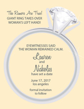 Solitaire Ring Yellow Engagement Invitations