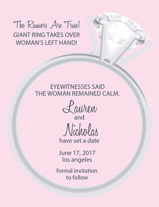 Solitaire Ring Yellow Engagement Invitations