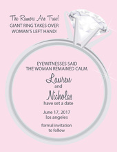 Big Sparkle Pink Wash Engagement Invitations