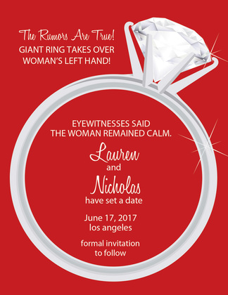 Solitaire Ring Yellow Engagement Invitations