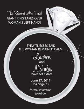 Solitaire Ring Yellow Engagement Invitations