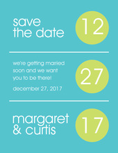 Dots Turquoise-Lime Save The Date Invitations