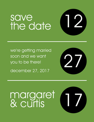 Dots Turquoise-Lime Save The Date Invitations