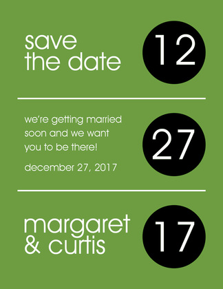 Circles Black-Berry Save The Date Invitations