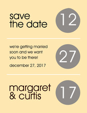 Circles Grey-Yellow Save The Date Invitations