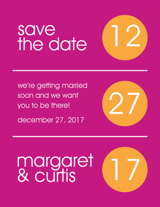 Circles Black-Berry Save The Date Invitations