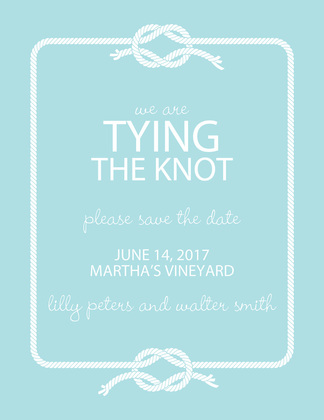 Wedding Knot Teal Save The Date Invitations