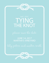 Wedding Knot Blue Save The Date Invitations