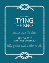 Wedding Knot Teal Save The Date Invitations