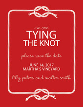 Wedding Knot Red Save The Date Invitations