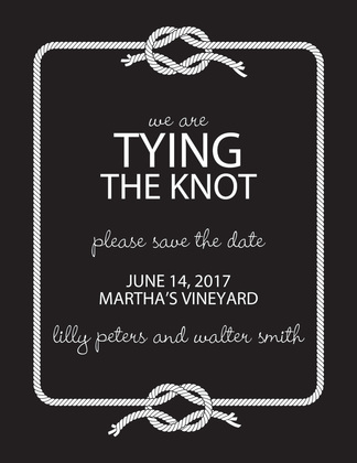 Wedding Knot Blue Save The Date Invitations