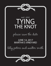 Wedding Knot Black Save The Date Invitations