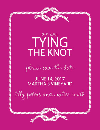 Wedding Knot Red Save The Date Invitations