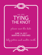 Tying The Knot Hot Pink Square Invitations