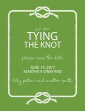 Tying The Knot Green Square Invitations