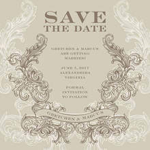 Modern Swirls White-Grey Save The Date Cards