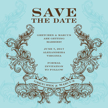 Modern Dance Blue Save The Date Invitations