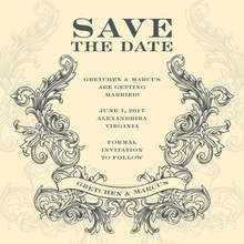 Antique Emblem Grey-Yellow Invitation