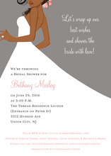 Bridal Bride Grey African American Invitations