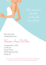 Blonde Bride Blue Bridal Shower Invitations