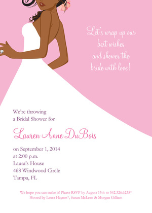 Redhead Bride Pink Invitations