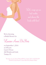 Blonde Bride Pink Bridal Shower Invitations