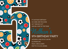 Soccer Number Five Chocolate Invitations