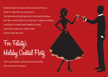 Cheer Silhouette Couple Red Invitations