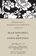 Khaki Floral Silhouette Invitations