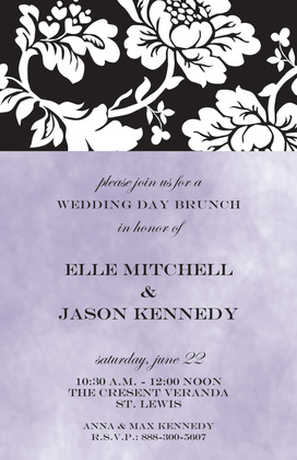 Khaki Floral Silhouette Invitations