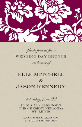 Khaki Floral Silhouette Invitations