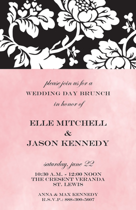 Khaki Floral Silhouette Invitations