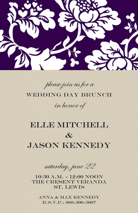 Flora Black Invitations