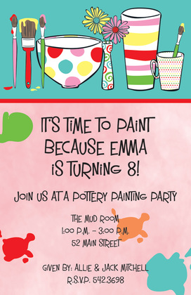 Painting Polka Dots Invitation