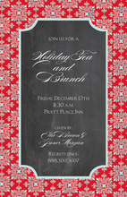 Red Flourish Chalkboard Invitations