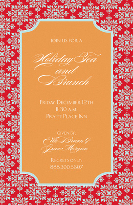Red Flourish Black Invitations