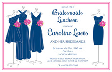 Elegant Navy Maids Bridal Shower Invites