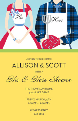 Summer Grill Couple Shower Invitations