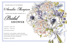 Modern Floral Blue Invitations