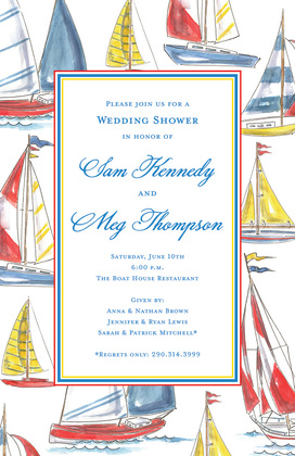 Artistic Sailing Boats Invitation