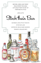 Antique Spirit Bottles Bar Invitations