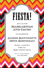 Bright Multicolored Fiesta Chevrons Invitations