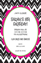 Zig Zag Chevron Framed Pink Invitations